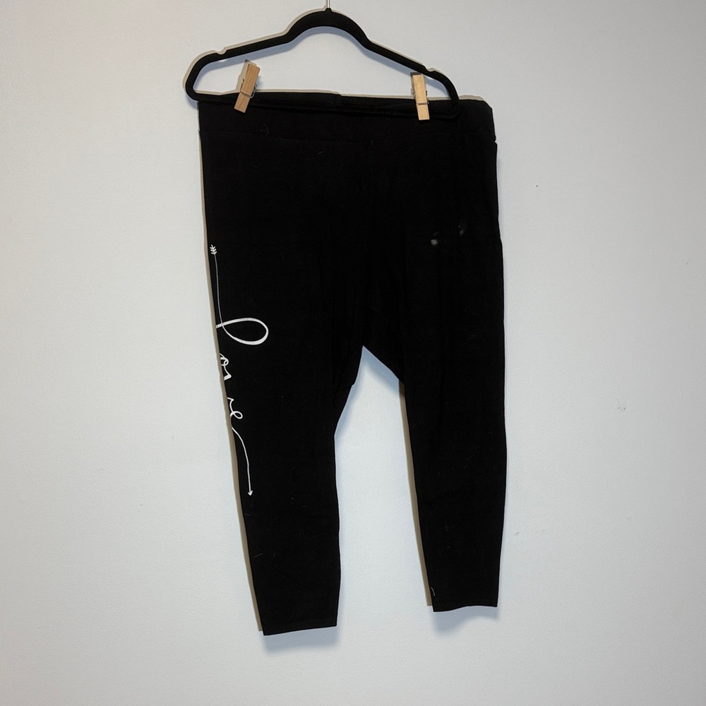 Torrid Black Leggings with White Script